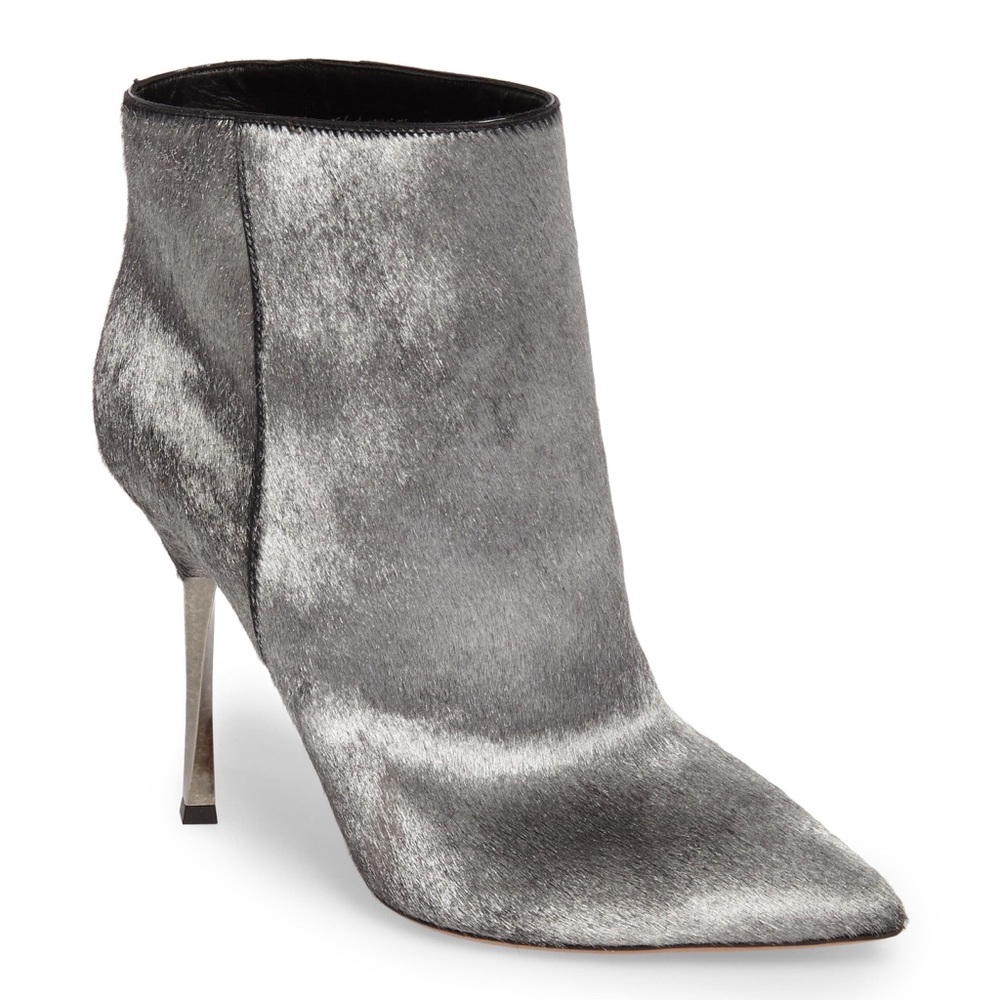 Valentino Garavani Twist-Heel Silver Fur Bootie